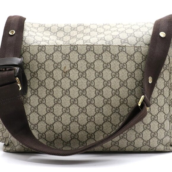 Gucci Large changing Diaper Bag Crossbody GG Supreme Brown 211131 - Picture 3 of 16
